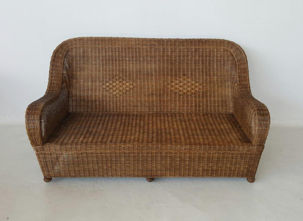 Empress Brown Rattan Sofa High Back